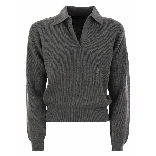 ファビアナ フィリッピ レディース ニット&セーター アウター V-neck sweater Grey｜asty