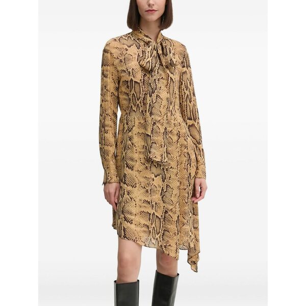 シスレー レディース ワンピース トップス Snake-print mini dress Neutrals｜asty