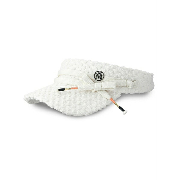 メゾンミッシェル  メンズ かぶり笠 添え物 Tiger polka-dot sponge visor White