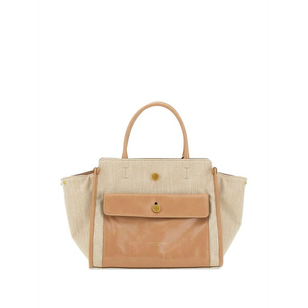 ジャンニ・キアリーニ レディース トートバッグ 御徒面子 Cher pocket canvas leather tote bag Neutrals レディースバッグ-バッグ・小物・ブランド雑貨