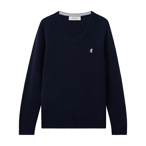 プリングル オブ スコットランド メンズ 編み物\u0026プルオーバー アウター Wool v-neck sweater Blue