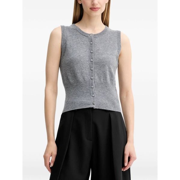 フラコミーナ レディース ジレー アウター Buttoned knitwear Grey