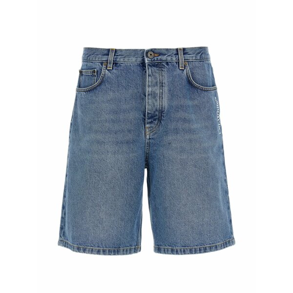 オフホワイト メンズ カジュアルパンツ ボトムス Arrow print denim shorts Blue｜asty