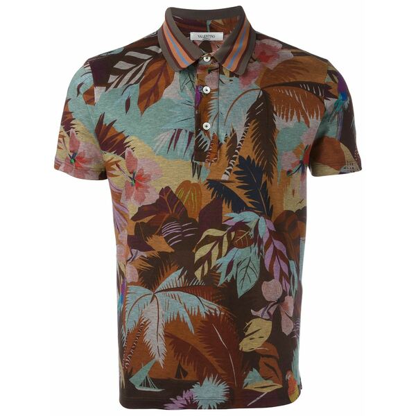 ヴァレンティノ ガラヴァーニ メンズ ポロシャツ トップス Tropical print polo shirt Multicolour｜asty
