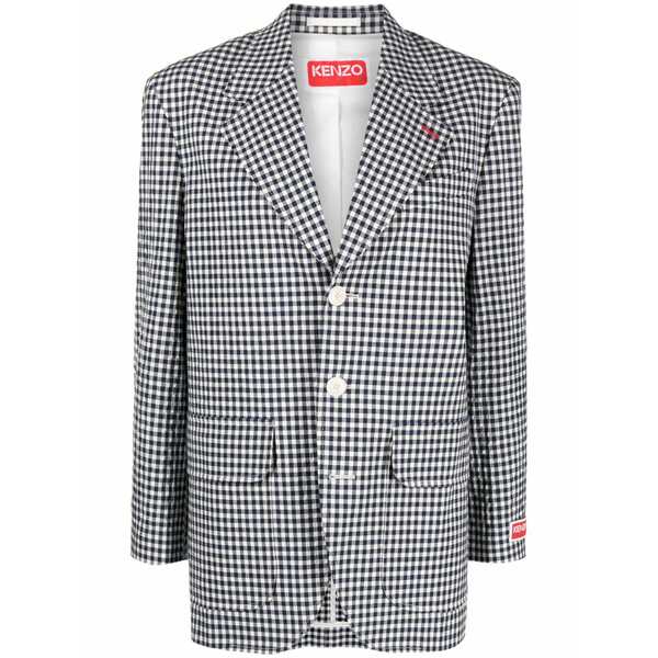 ケンゾー レディース 上衣＆上衣 アウター Gingham single-breasted blazer Blue