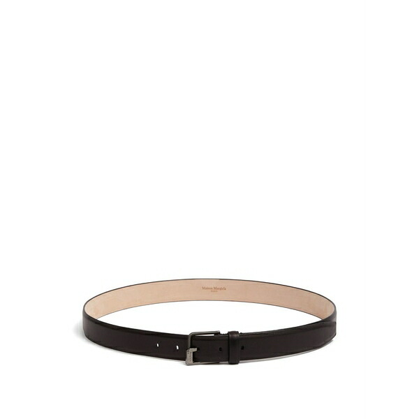 マルタンマルジェラ メンズ 三尺帯 付属物 Lamb skin belt Black
