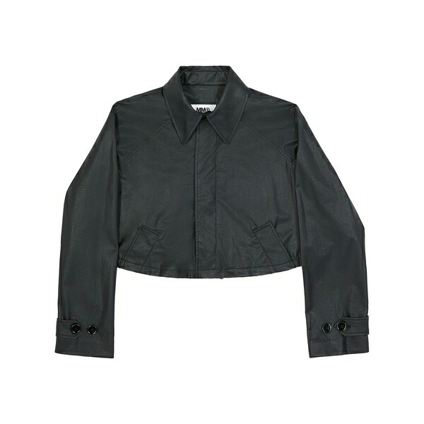 マルタンマルジェラ レディース 上衣＆上衣 アウター Cropped trench coat Black