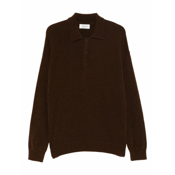 ラネウス メンズ ポロシャツ トップス Button-placket polo shirt Brown|asty