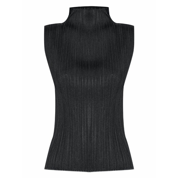 プリーツ プリーズ イッセイ ミヤケ レディース Tシャツ トップス Pleated top Black|asty