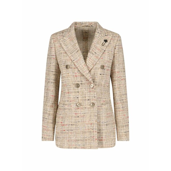 ラルディーニ レディース 上衣＆上衣 アウター Double-breasted tweed blazer Neutrals