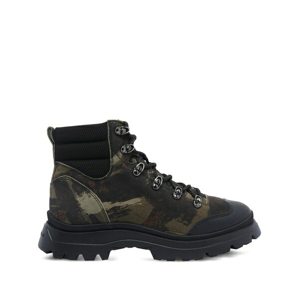 ホー火器 メンズ ブーツ シューズ Leather hiking boots Green