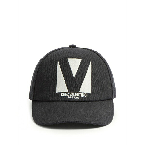 ヴァレンティノ ガラヴァーニ メンズ かぶり笠 添え物 Logo-embroidered baseball cap Black