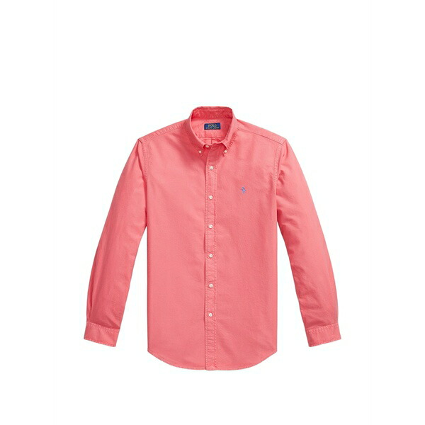 ラルフローレン メンズ シャツ トップス Embroidered custom fit oxford shirt Pink|asty