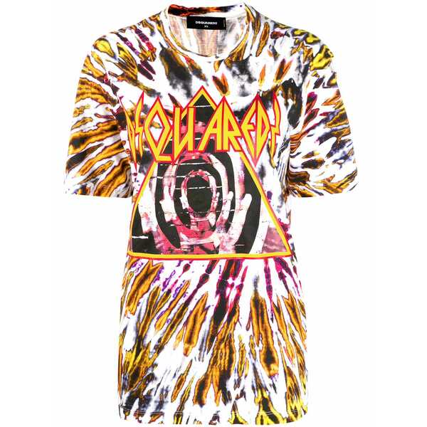 ディースクエアード レディース ティーシャツ トップス Tie-dye print t-shirt  Black トップス-Tシャツ・カットソー
