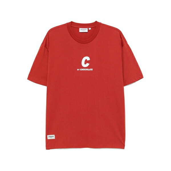黒茶 メンズ プルオーバー トップス Logo-print t-shirt Red