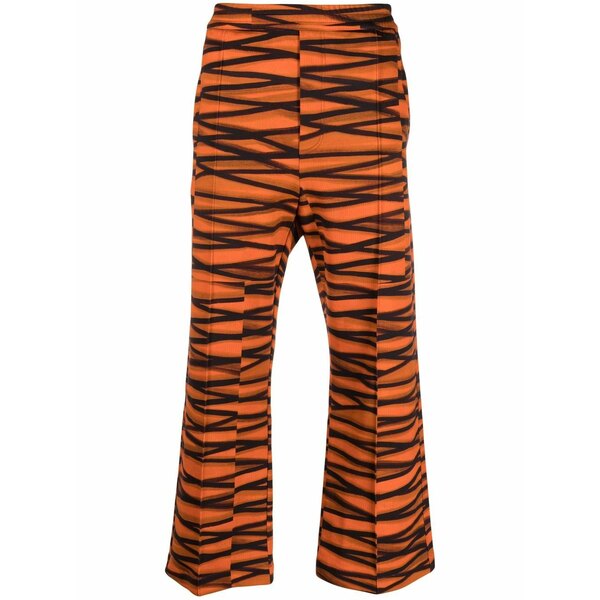 ピエール＝ルイ・マシア メンズ カジュアルパンツ ボトムス Wide-leg geometric-print trousers Orange｜asty