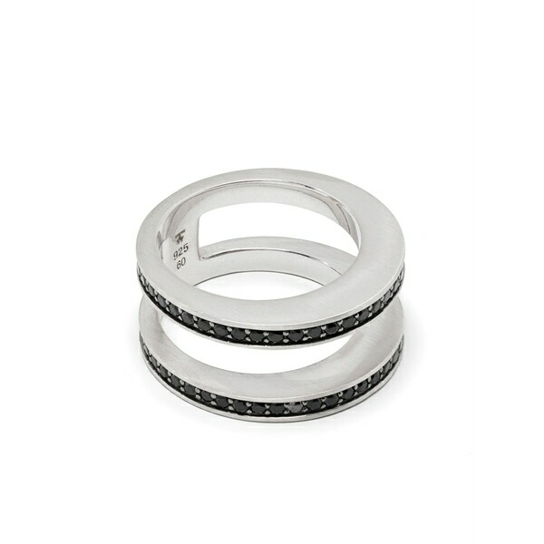 トム白木 メンズ 輪っか 佩び物 Vault double black spinel slip-on ring Silver