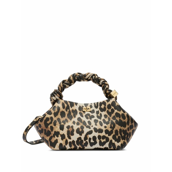 ガニー レディース ショルダーバッグ バッグ Small bou leopard-print twisted-handle crossbody bag Brown｜asty