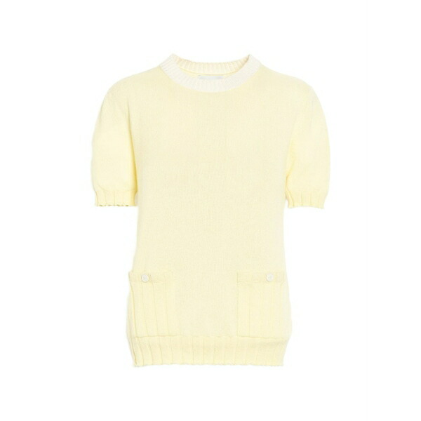 バリー レディース Tシャツ トップス Ribbed detail top Yellow|asty