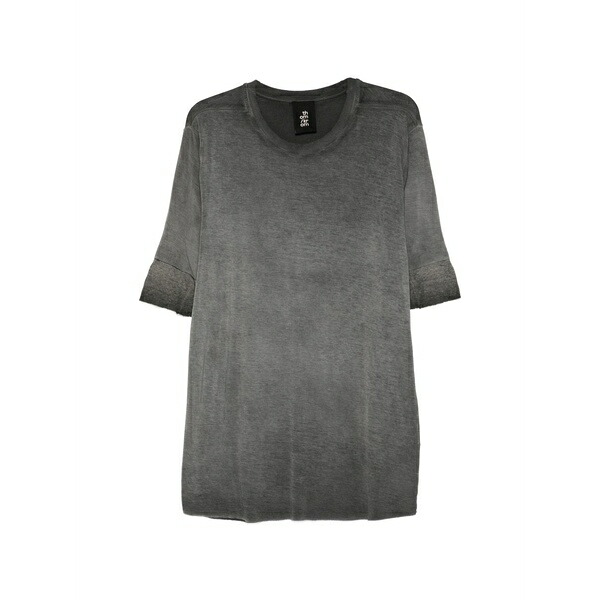 トム・Cr メンズ ティーシャツ トップス 940 raw-cut double-layer t-shirt Grey Tシャツ・カットソー-トップス