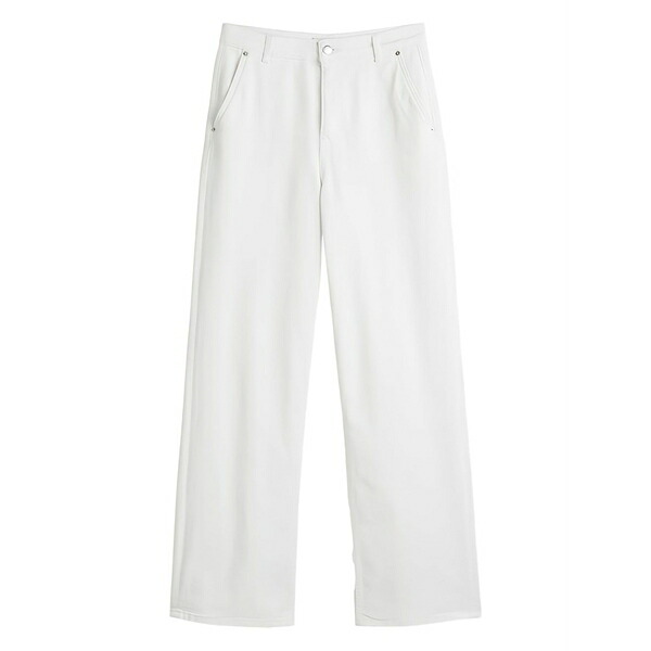 マルコポーロ レディース デニムパンツ ボトムス Logo-patch jeans White|asty