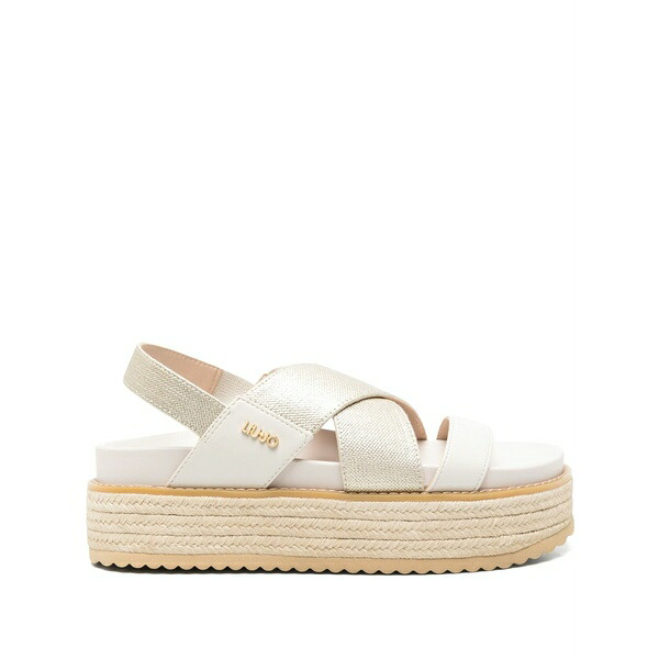 リュージョー レディース サンダル シューズ Woven platform sandals Gold サンダル-レディース靴