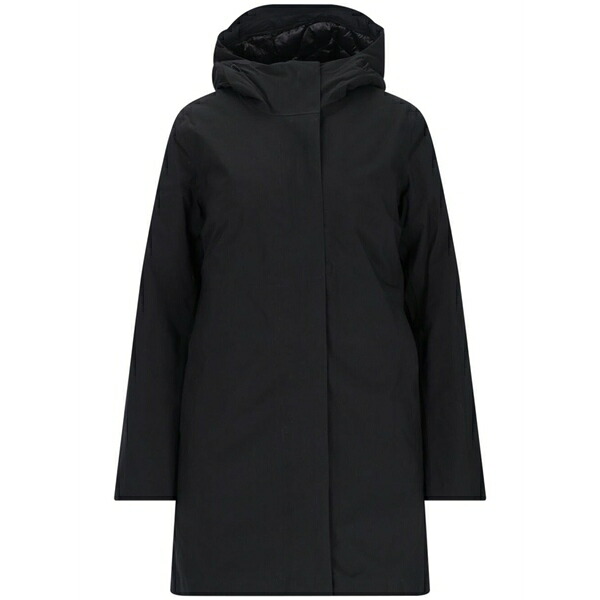 ケイウェイ レディース コート アウター Hooded zipped parka coats Black｜asty