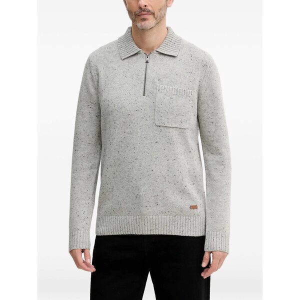 リュージョー メンズ 編み物\u0026プルオーバー アウター Half-zip sweater Grey