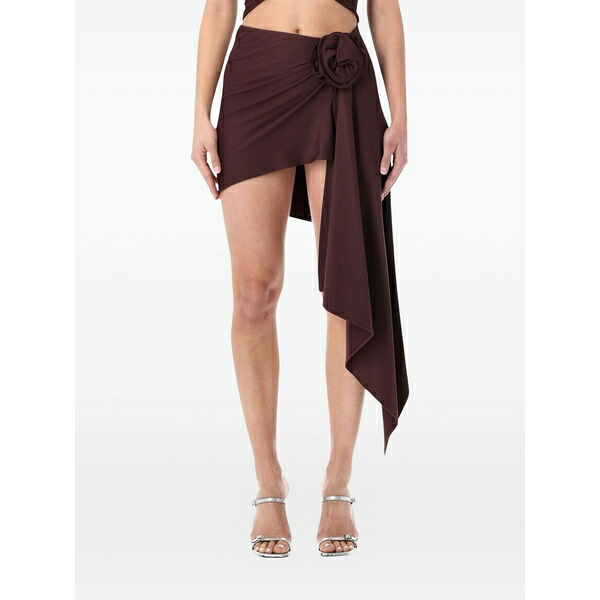 マグダ・ブトリム レディース スカート ボトムス Draped flower-detail mini skirt Purple｜asty