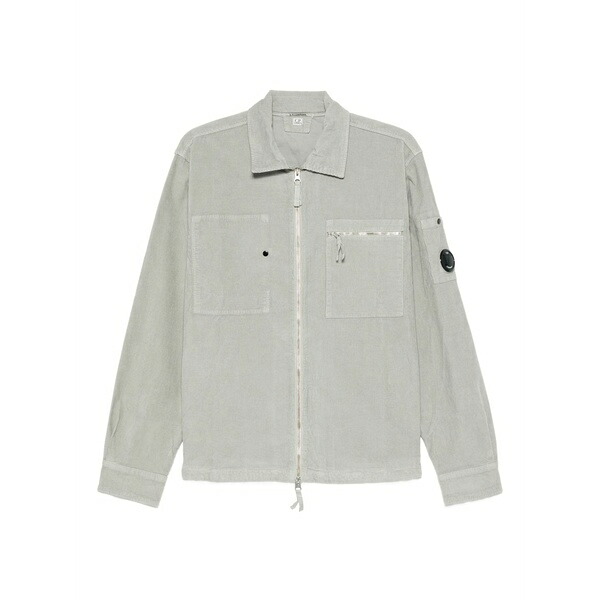 シーピーカンパニー メンズ シャツ トップス Zip-fastening patch-pockets shirt Green｜asty