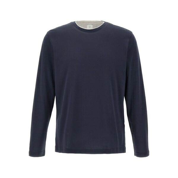 イレブンティ メンズ 編み物\u0026プルオーバー アウター Long-sleeve crew-neck sweater Blue