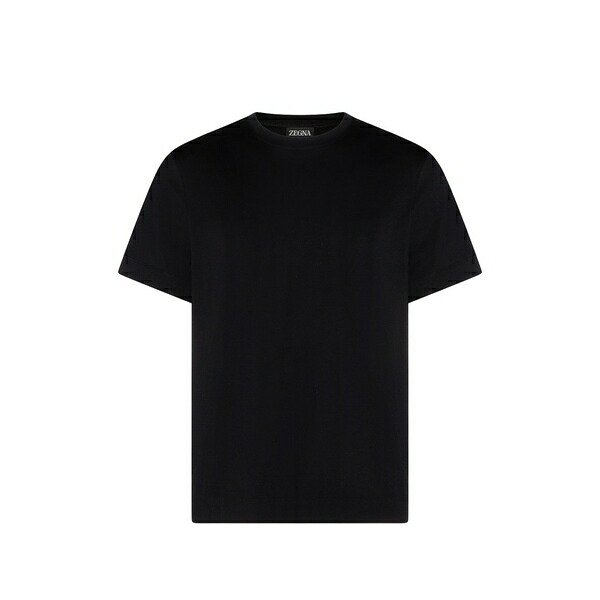 ゼニア メンズ ポロシャツ トップス Jersey t-shirt Black|asty