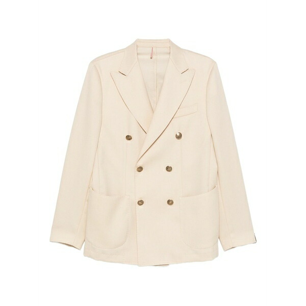 サンタニエロ メンズ ジャケット&ブルゾン アウター Double-breasted pocket jacket Neutrals|asty