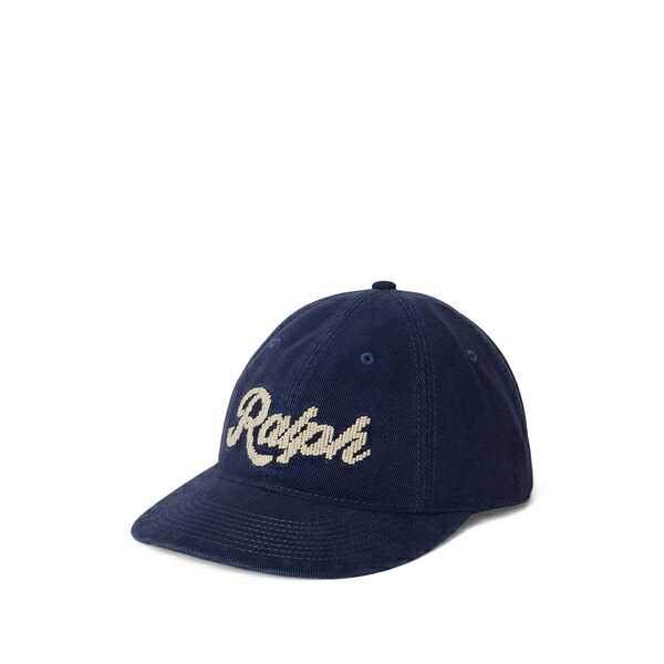 ラルフローレン メンズ かぶり笠 付属品 Logo-embroidered baseball cap Blue