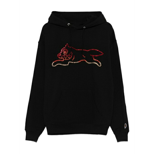 アイスクリーム メンズ パーカー・スウェットシャツ アウター Graphic-embellished hoodie Black｜asty
