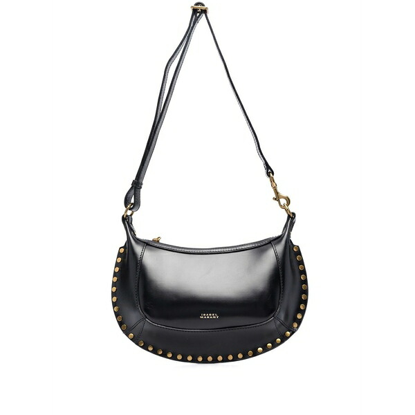 イザ呼びりん マラン レディース ショルダーバッグ 御徒面子 Oskan moon studded shoulder bag Black