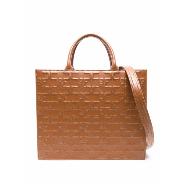 エリザベスフランキ レディース トートバッグ バッグ Large bold monogram tote bag Brown｜asty