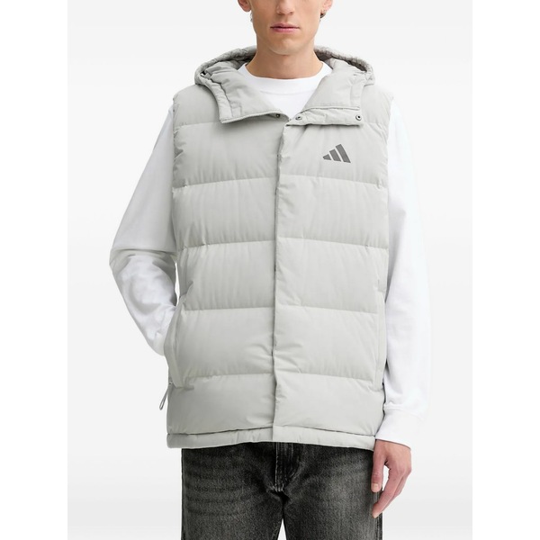 アディダス メンズ 上衣＆上衣 アウター Hooded logo-print gilet Grey コート・ジャケット-メンズファッション