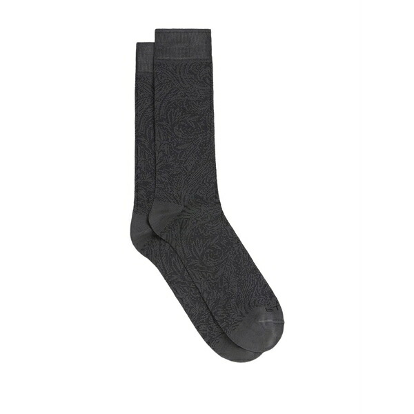 エトロ メンズ ソックス アンダー御召しもの Leafy jacquard socks Grey