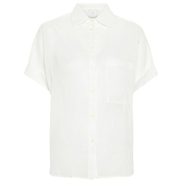 イレブンティ レディース シャツ トップス Semi-sheer cotton shirt White｜asty
