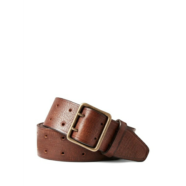 ラルフローレン メンズ 胴締め 佩び物 Square-buckle belt Brown