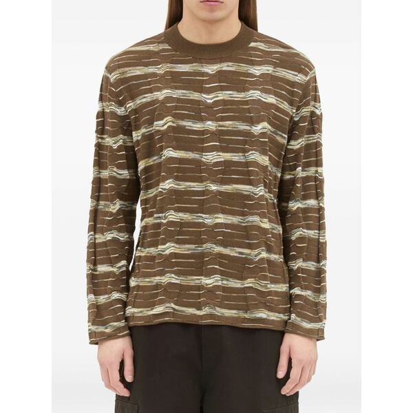 ブレインデッド メンズ パーカー・スウェットシャツ アウター Cotton textured sweatshirt Brown｜asty