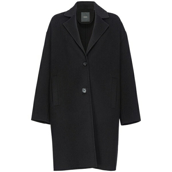 ピンコ レディース 厚地の外套 アウター Cacciavite single-breasted coat Black