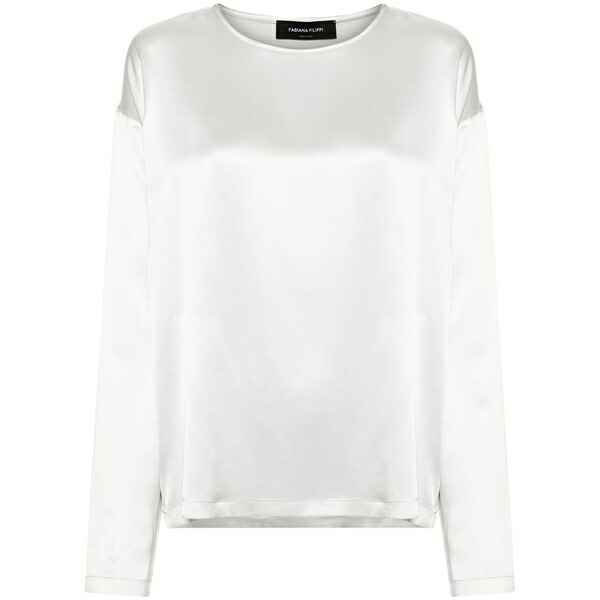 ファビアナ フィリッピ レディース シャツ トップス Silk satin blouse Silver｜asty 80,190円