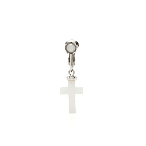 ディースクエアード メンズ ピアス・イヤリング 付属品 Cross pendant crystal-embellished earring White