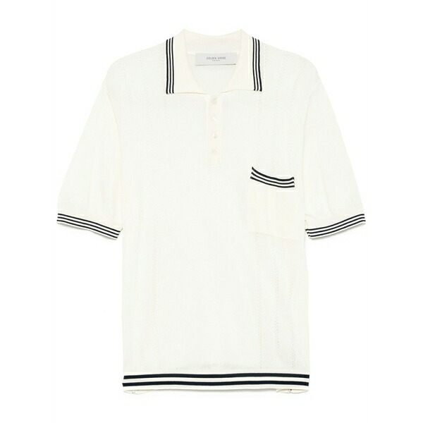 ゴールデングース メンズ ポロシャツ トップス Knitted polo shirt White|asty
