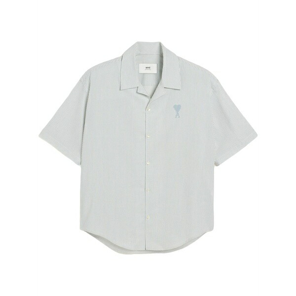 アミ メンズ シャツ トップス Camp-collar short-sleeve shirt White｜asty