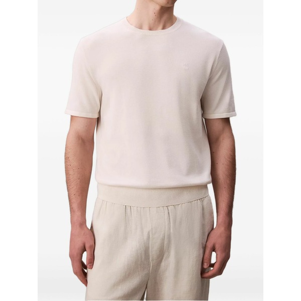 カルバンクライン メンズ 編み物\u0026プルオーバー アウター Pima knitted sweater Neutrals