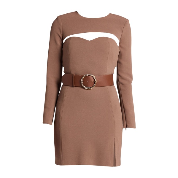 【送料無料】 エリザベスフランキ レディース ワンピース トップス Mini dresses Brown