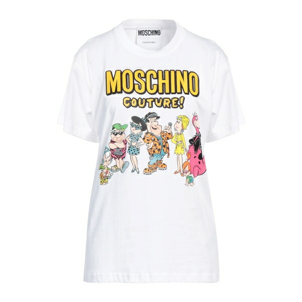 【送料無料】 モスキーノ レディース Tシャツ トップス T-shirts White|asty